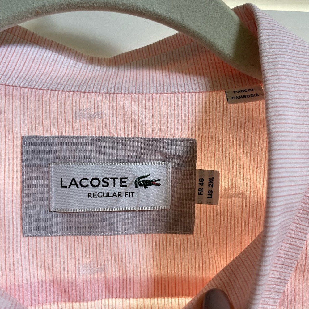 Lacoste Gingham Crocodile Poplin Shirt